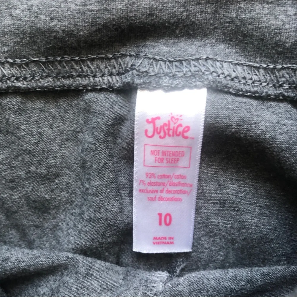 Justice Store Girls Grey Cropped Knit Leggings